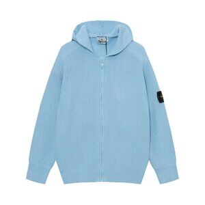 Stone Island Light Blue Hooded Sweater